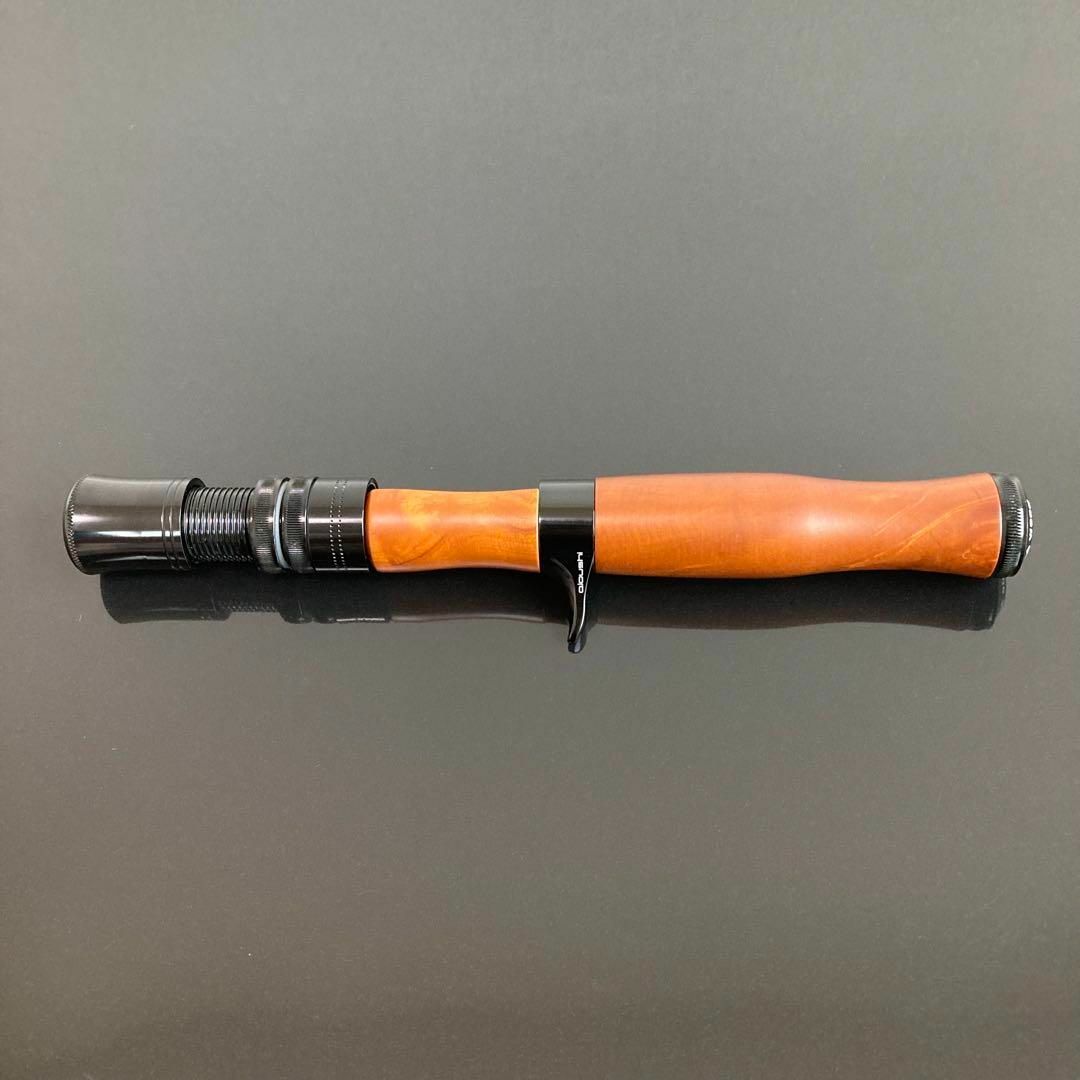 新品】ロッドビルディング 天然木／ブラック ストレートグリップ トラウト