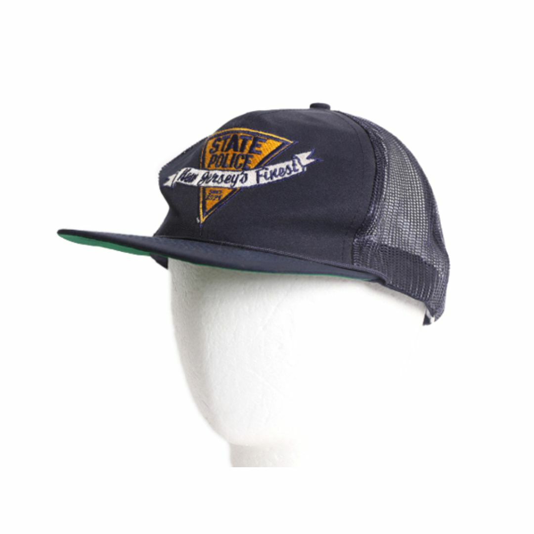 デッドストック 80s ポリス 刺繍 メッシュ ベースボール キャップ 帽子