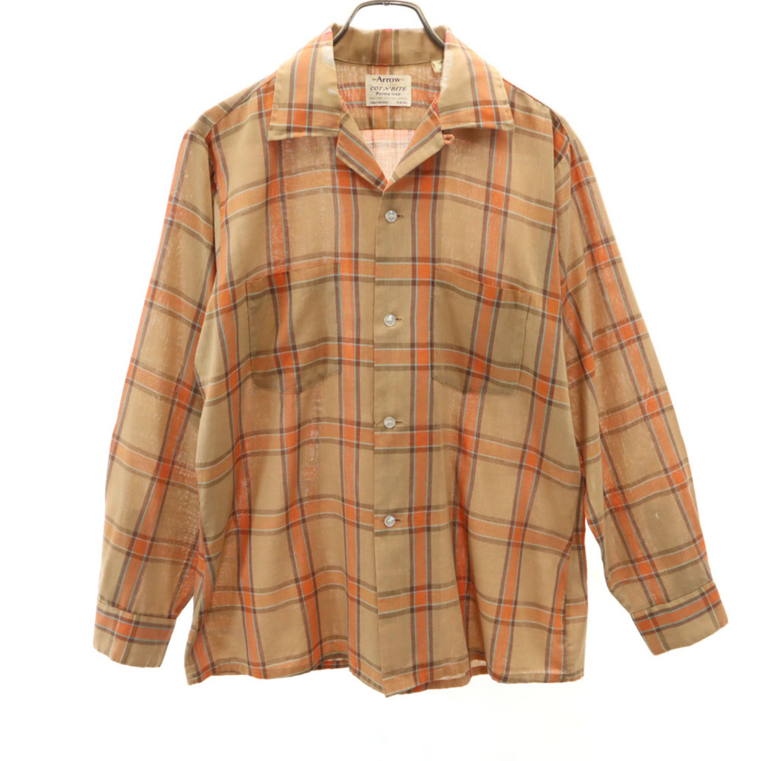 ARROW - アロー 60s USA製 ヴィンテージ 開襟 チェック柄 長袖