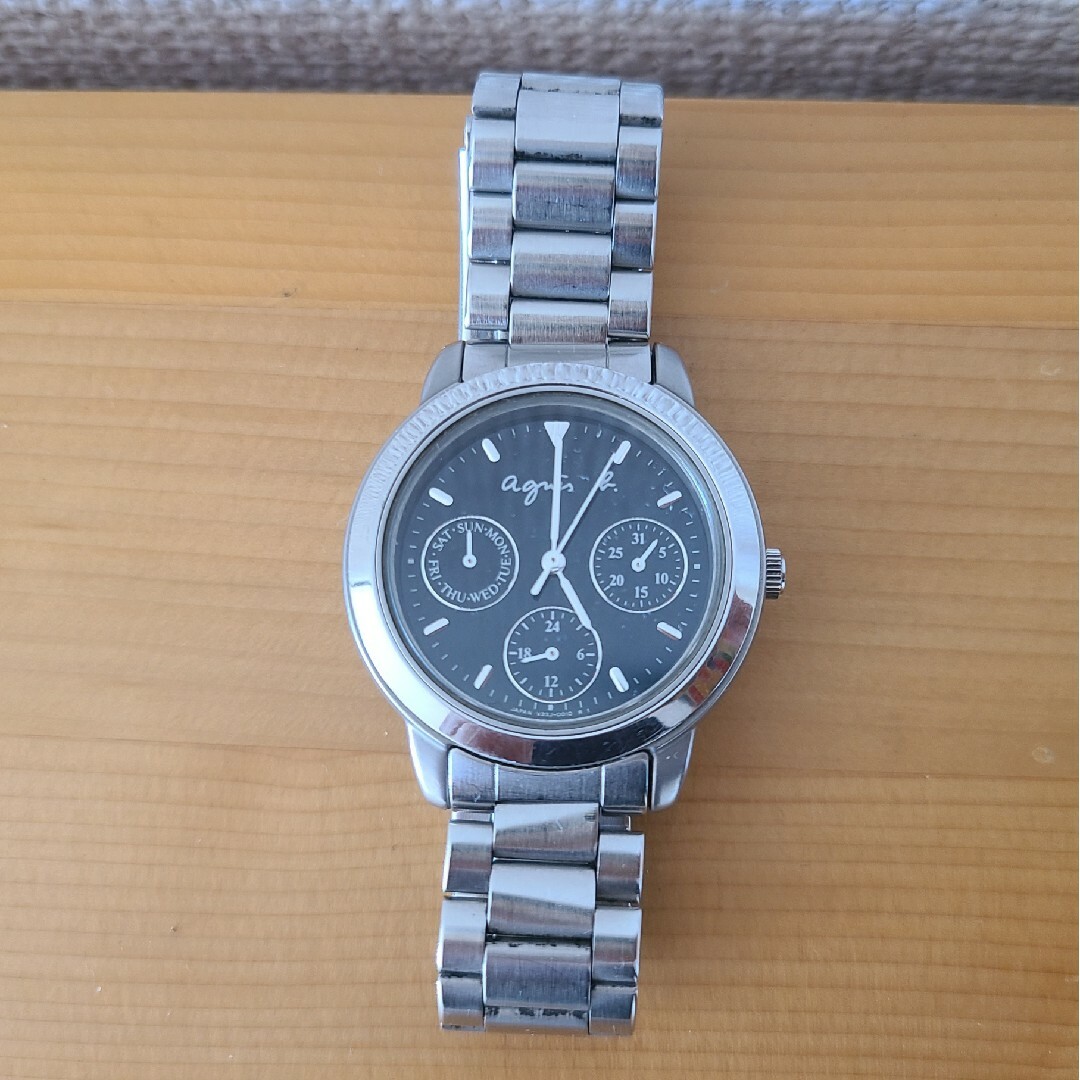 agnes b. - アニエスベー 腕時計 シルバー アナログ 電池式 定価38,000