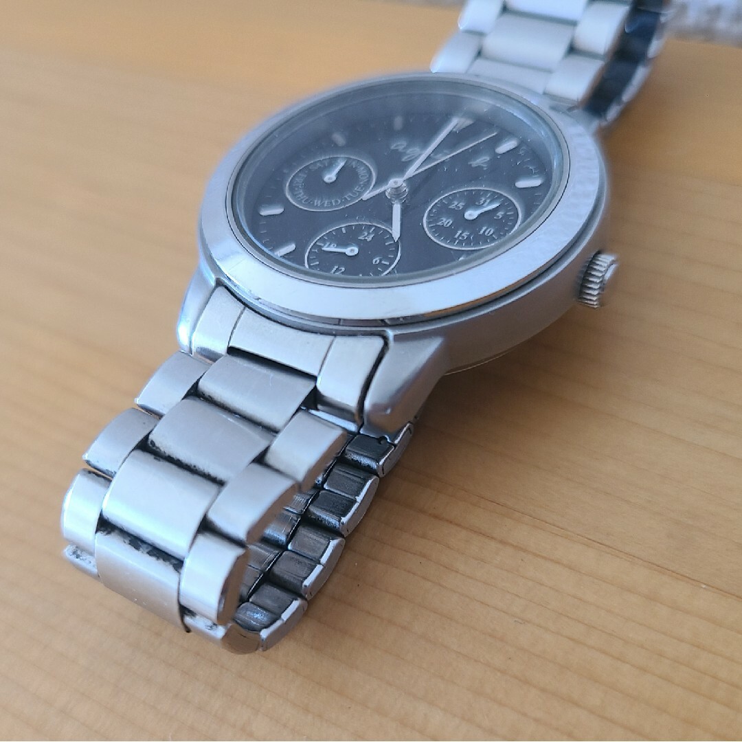 agnes b. - アニエスベー 腕時計 シルバー アナログ 電池式 定価38,000