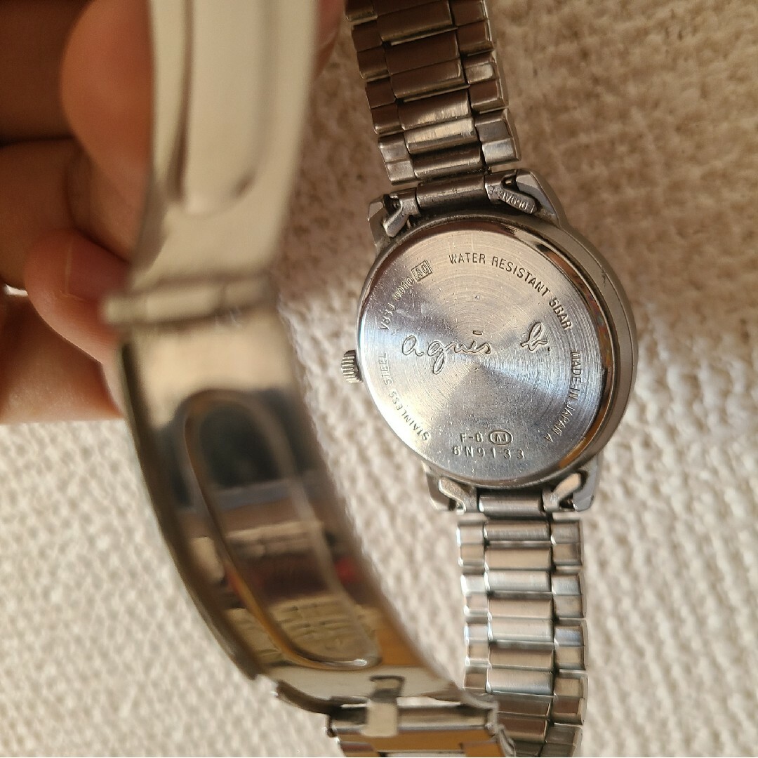 agnes b. - アニエスベー 腕時計 シルバー アナログ 電池式 定価38,000