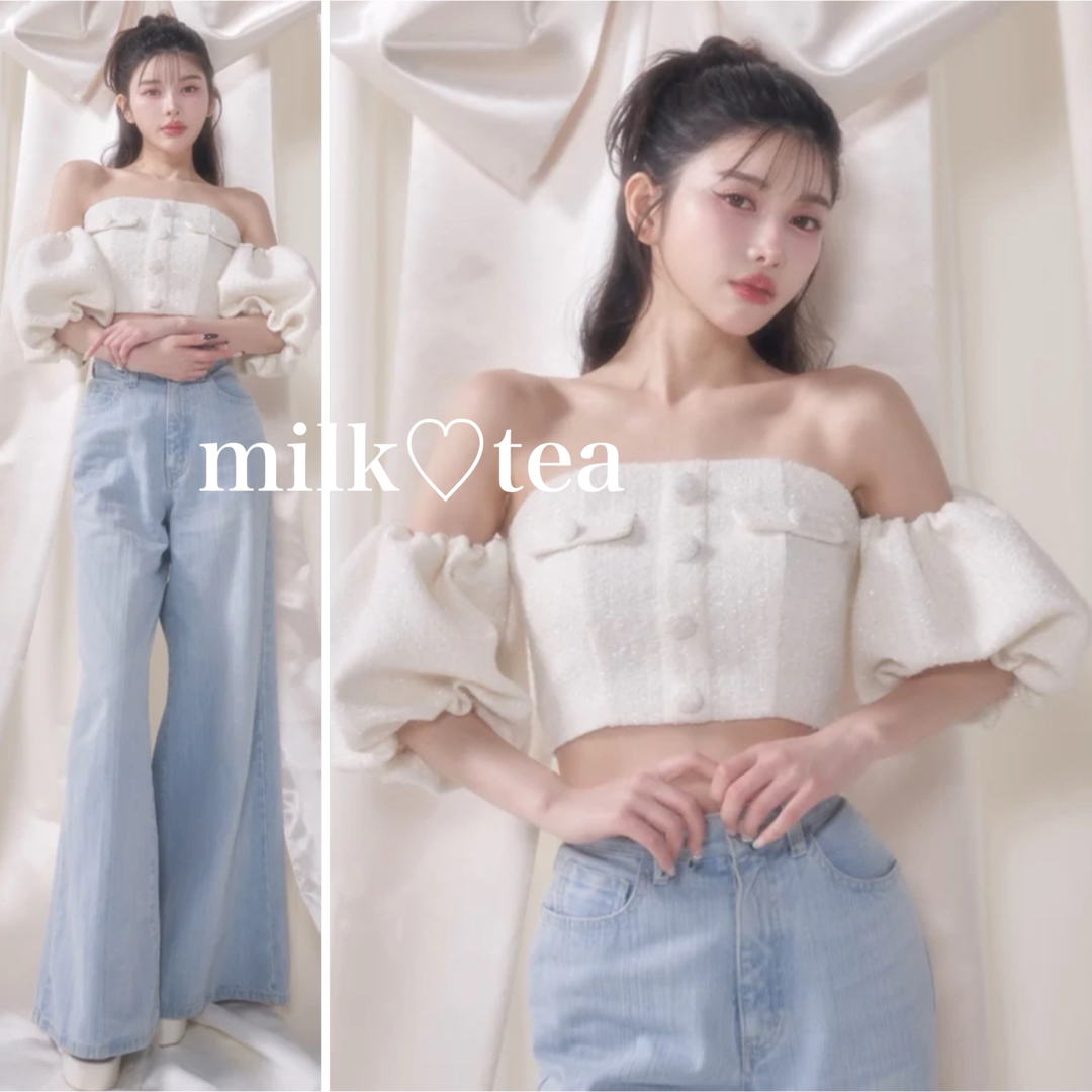 Darich - 新品タグ付き ダーリッチ パフスリーブオフショルツイード