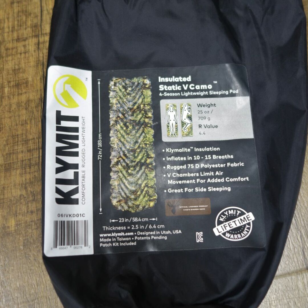 美品 クライミット KLYMIT Sleeping Pad Static V camo エアーマット