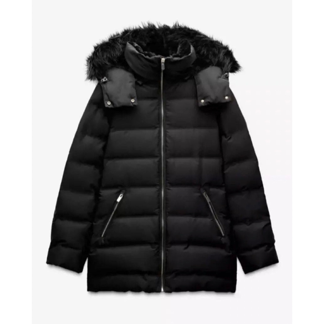 ZARA - ZARA セミロング丈フード付きダウンジャケットの通販 by はな