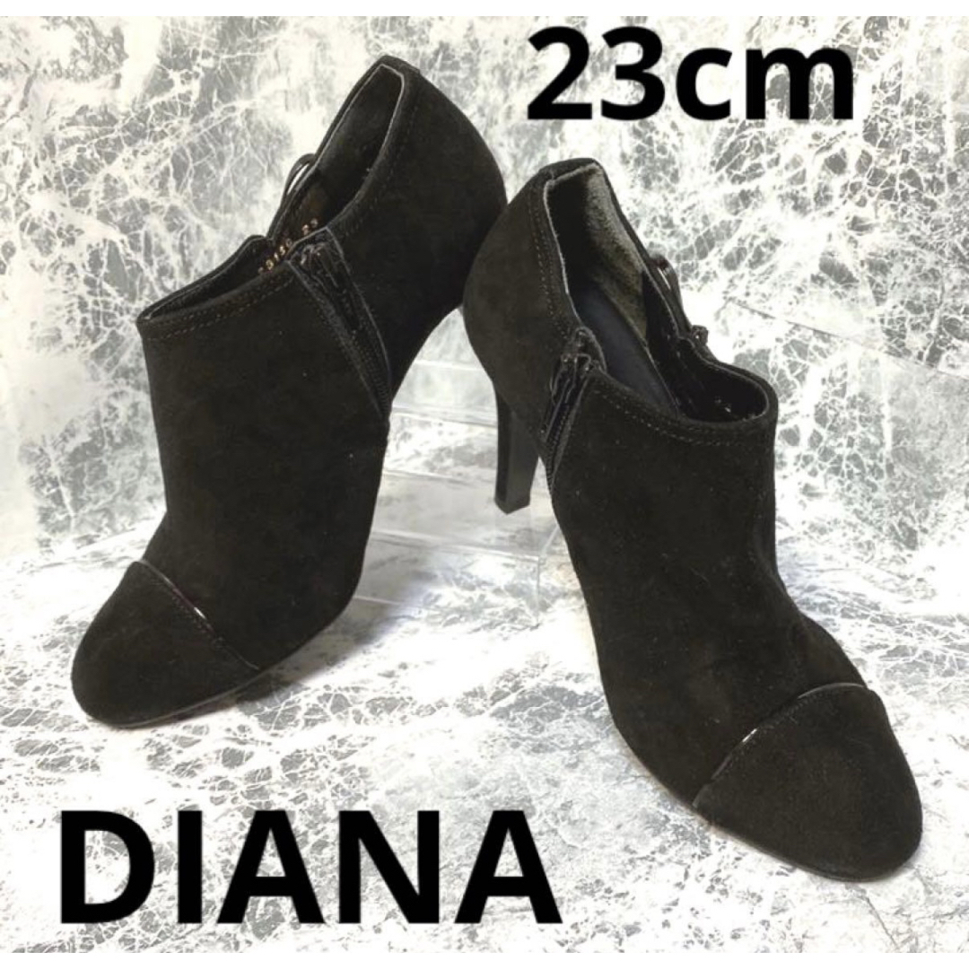 DIANA - 【送料無料】DIANA ダイアナ ブラックショートブーツ リボン