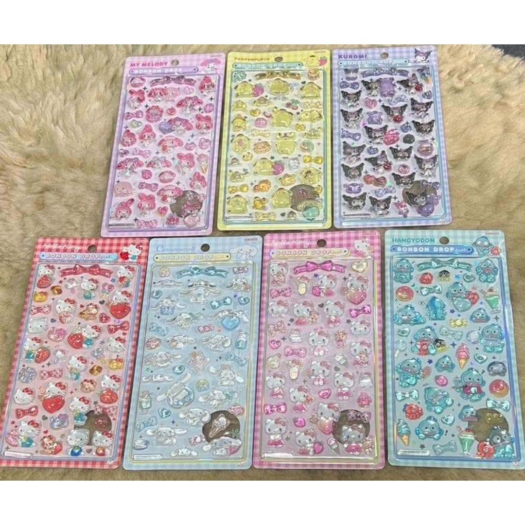 SUNSTAR - 正規品 サンリオ ボンボンドロップシール 7枚セット サン