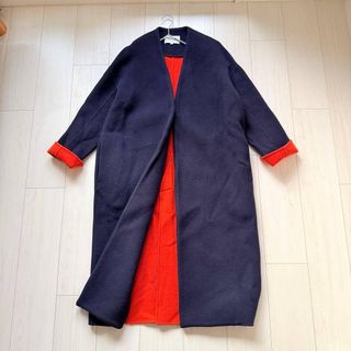 ENFOLD - 美品✨エンフォルド ノーカラーリバーコート ロングコート