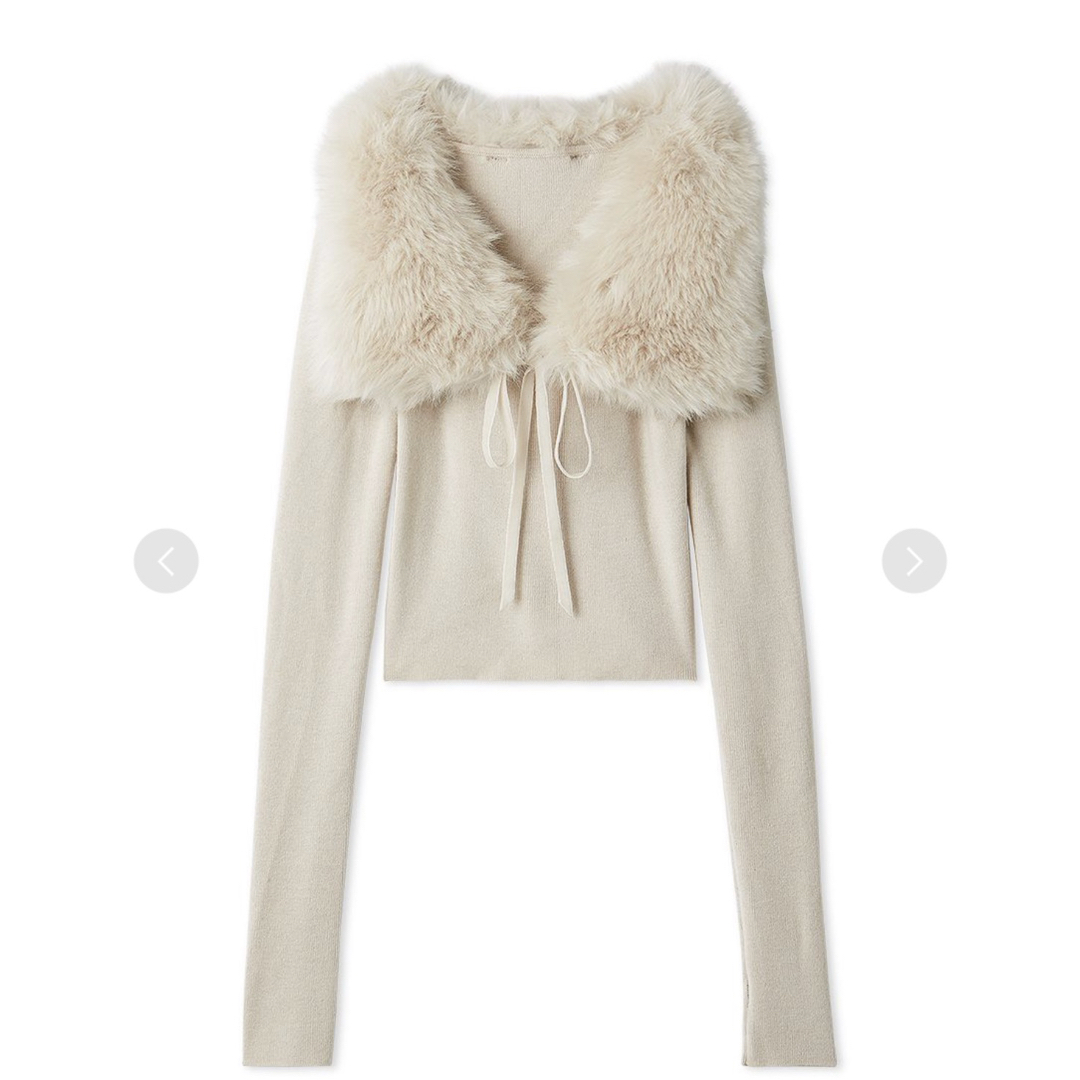 SNIDEL - snidel スナ ティペットファーニット ベージュの通販 by