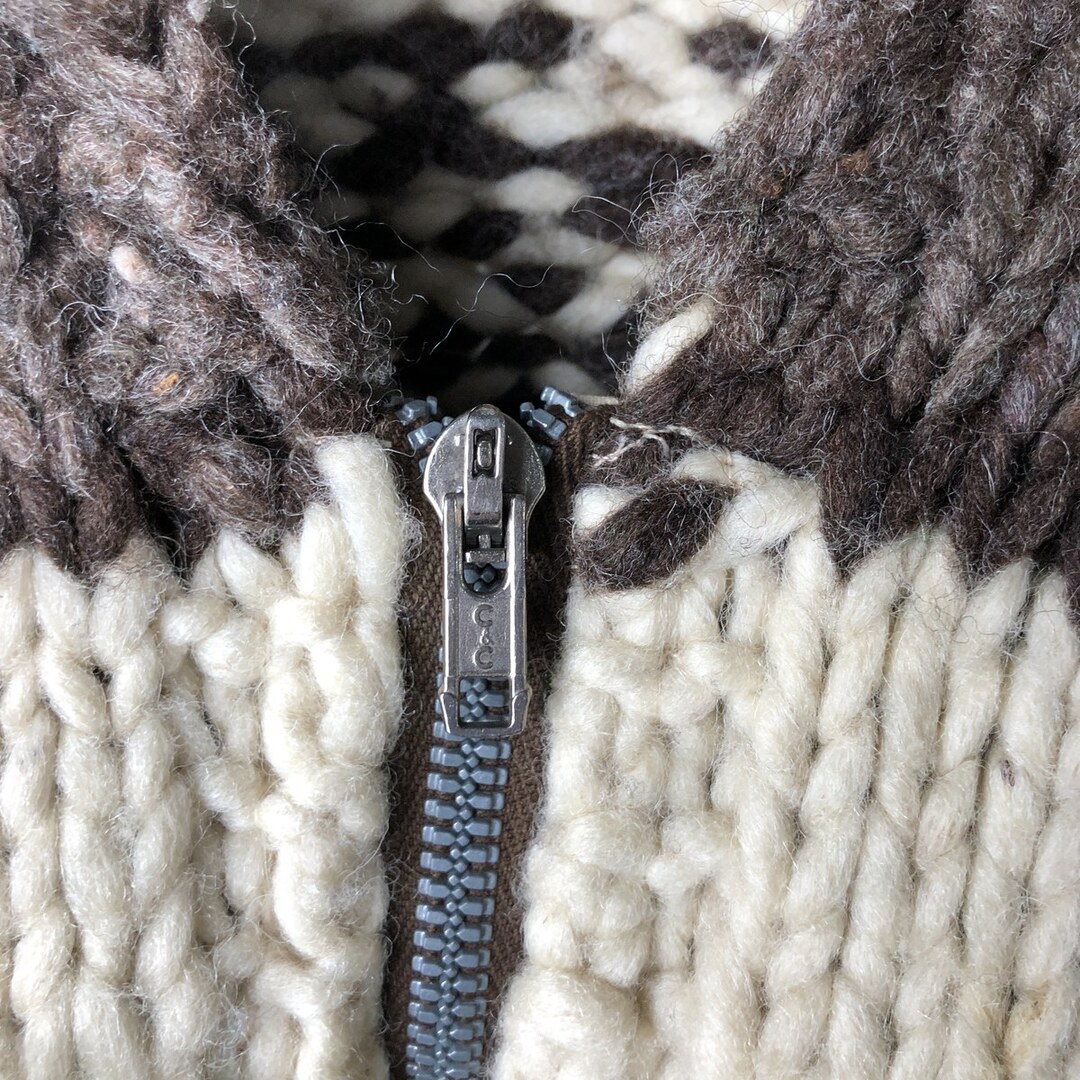 古着 UNKNOW 総柄 馬柄 サンダーバード柄 カウチンセーター メンズS