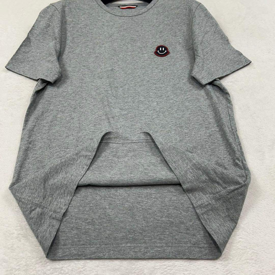 K143 S モンクレール ワッペン ニコちゃん 半袖 Tシャツ グレー メンズ