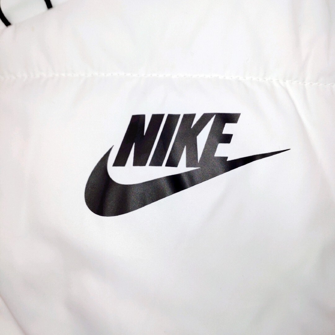 極美 ナイキ レディース 中綿ダウンジャケット Lサイズ フード付 防寒 白