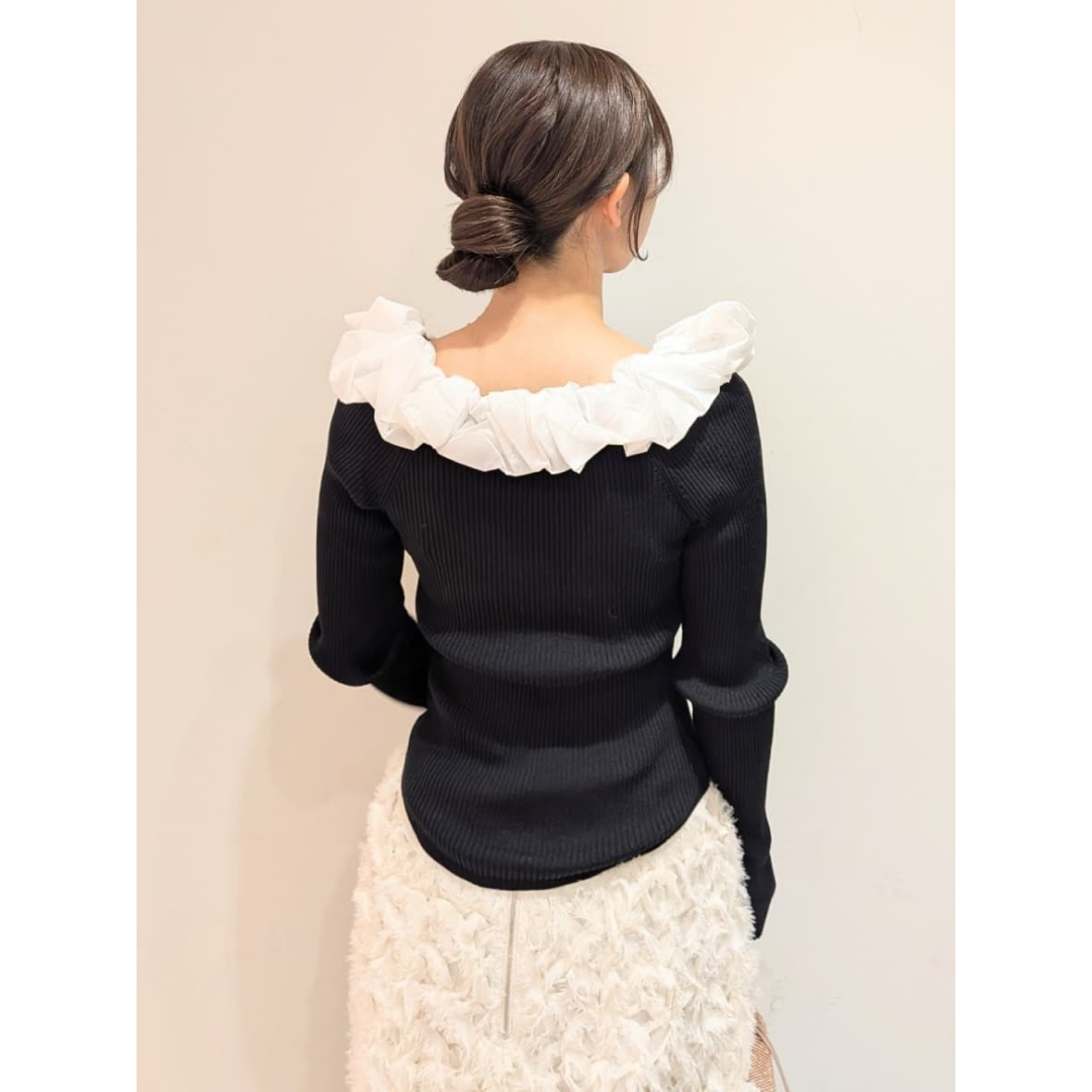 SNIDEL - snidel スナ シアーフリルニットプルオーバー の通販 by