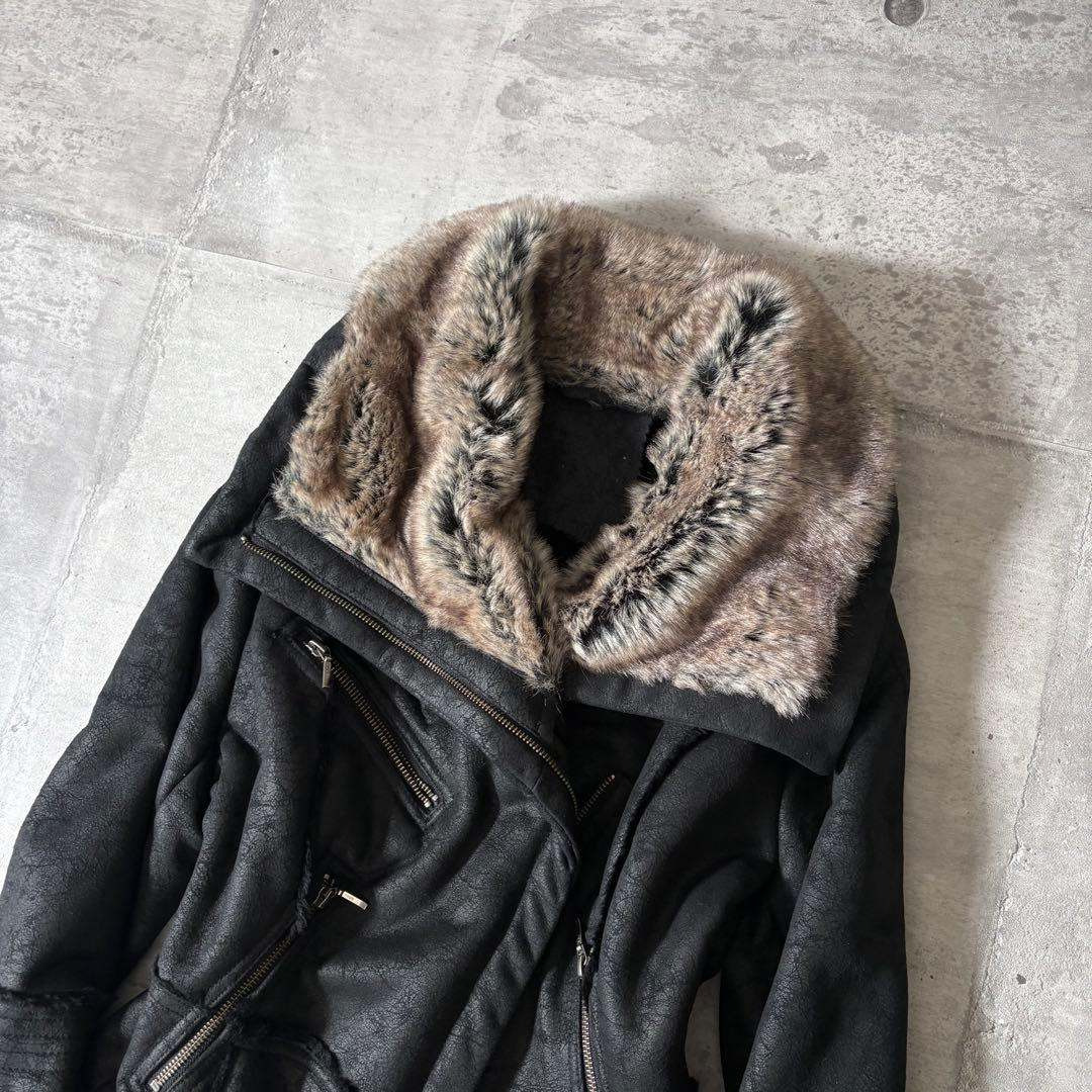 00s archive mouton far jacket riders y2k