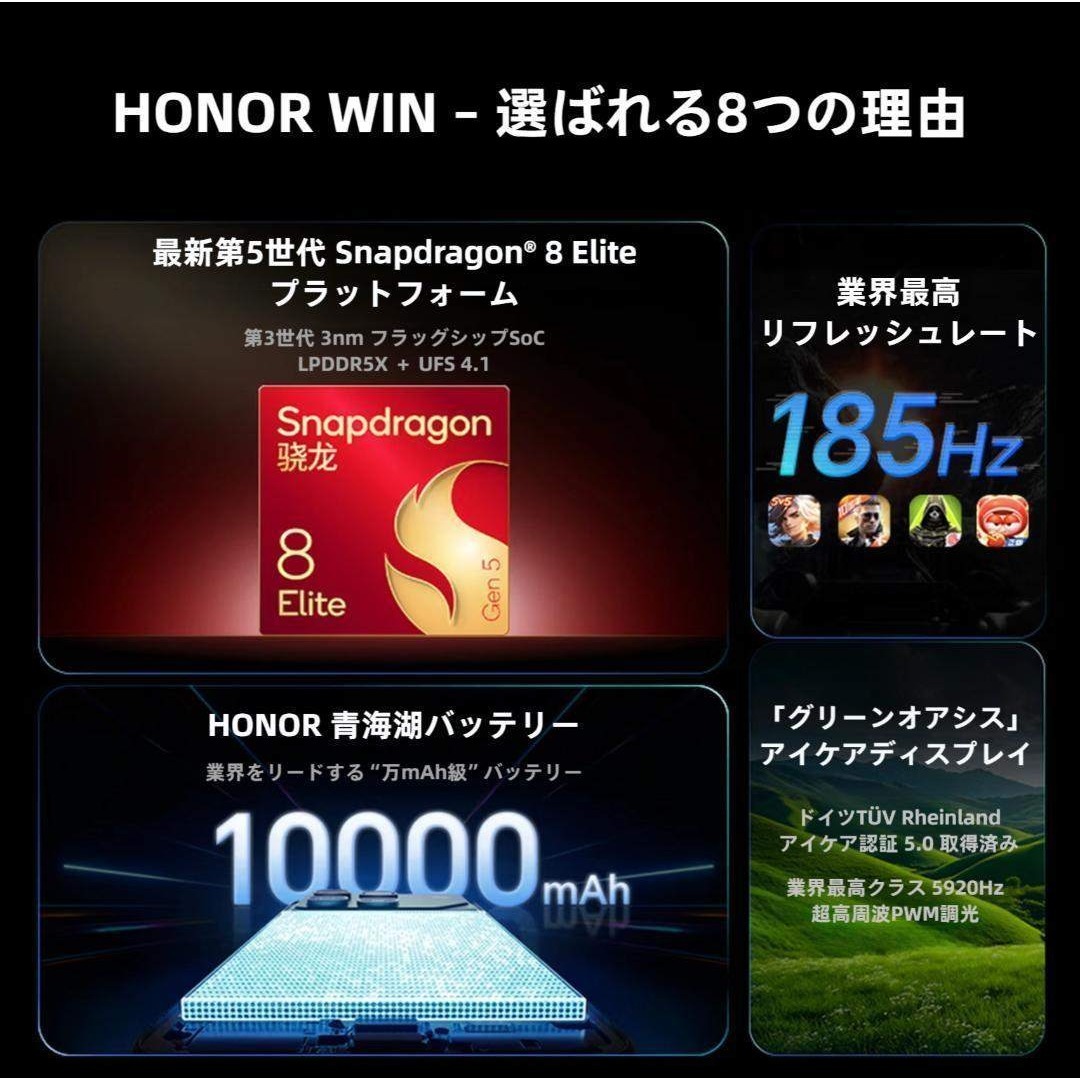 新品未開封】HONOR WIN 12GB/512GB 中国版の通販 by はんはんモバイル