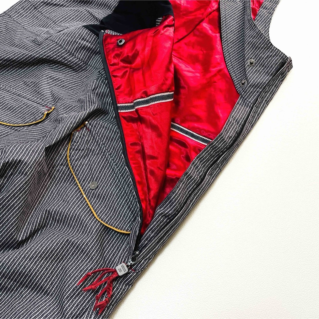 6665 バートン ビブパンツ ストライプ ヒッコリー ポーチ付き