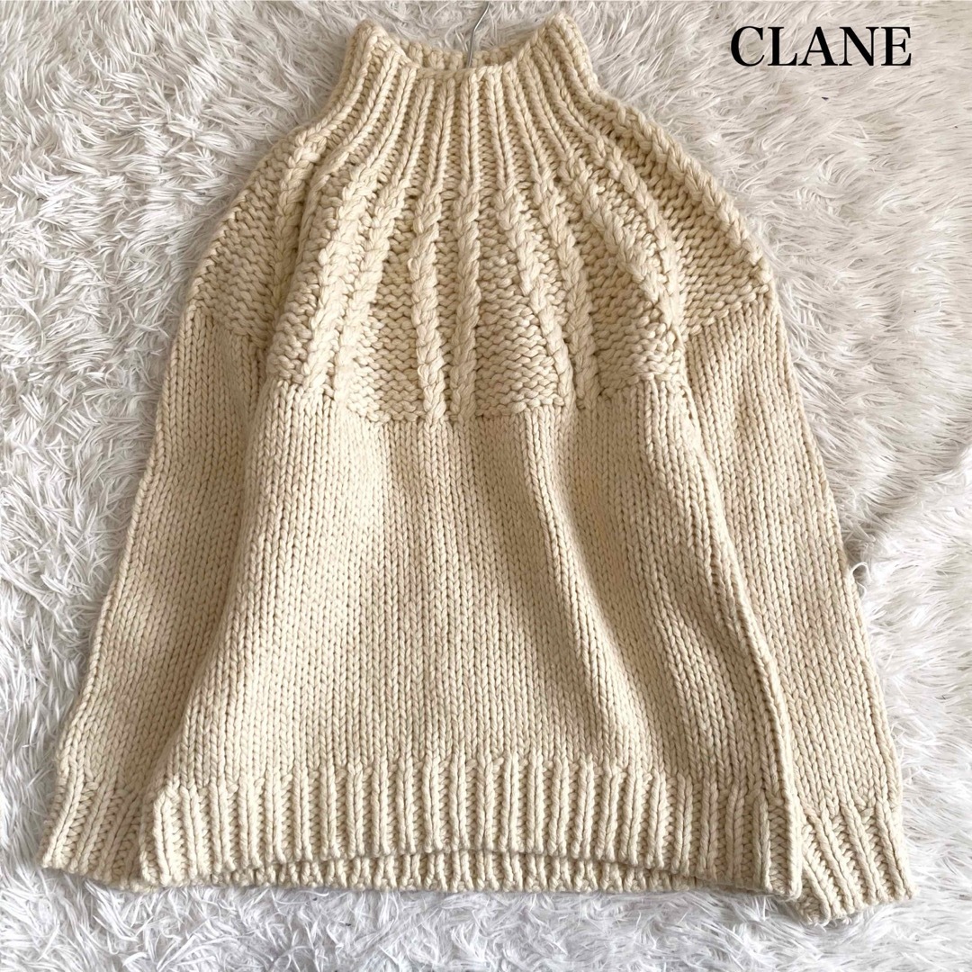 CLANE - CLANE チャンキーケーブルハンドニットトップス 1 23AW 定価