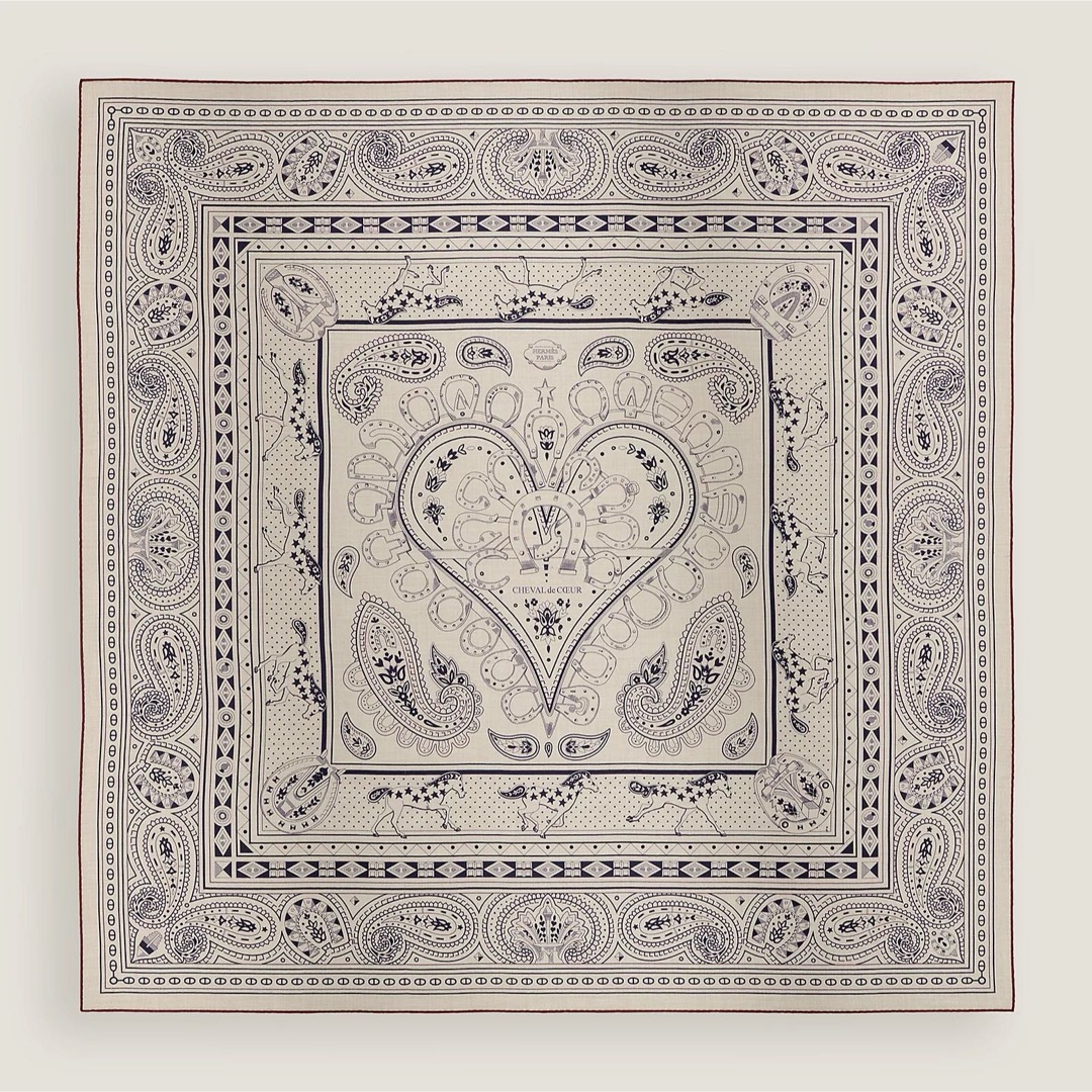 HERMES - 新品 エルメス カシシル140 シュヴァルドゥクールバンダナ