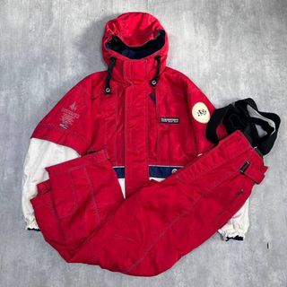 美品 DESCENTE スキー セットアップ 上下セット 中綿 撥水 メンズ M