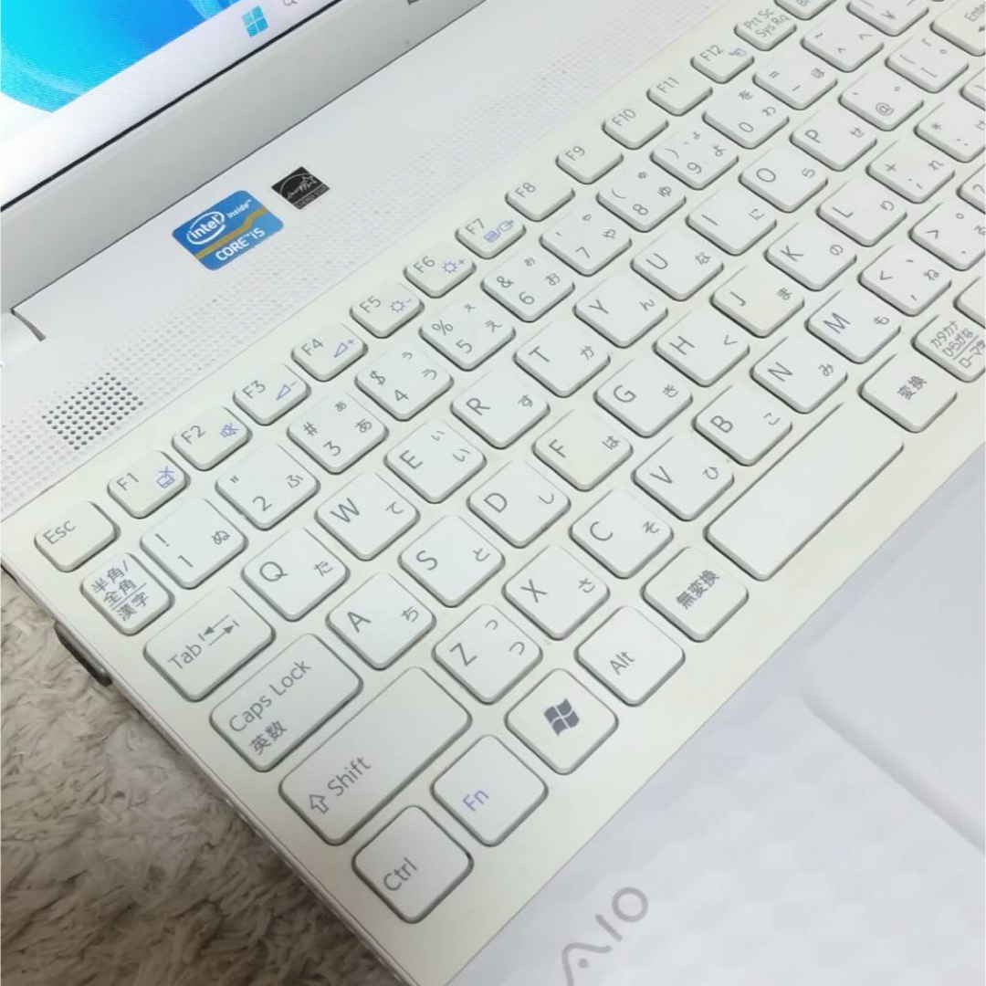 VAIO白ノートパソコン！windows11大容量i5すぐ使えるカメラオフィス付