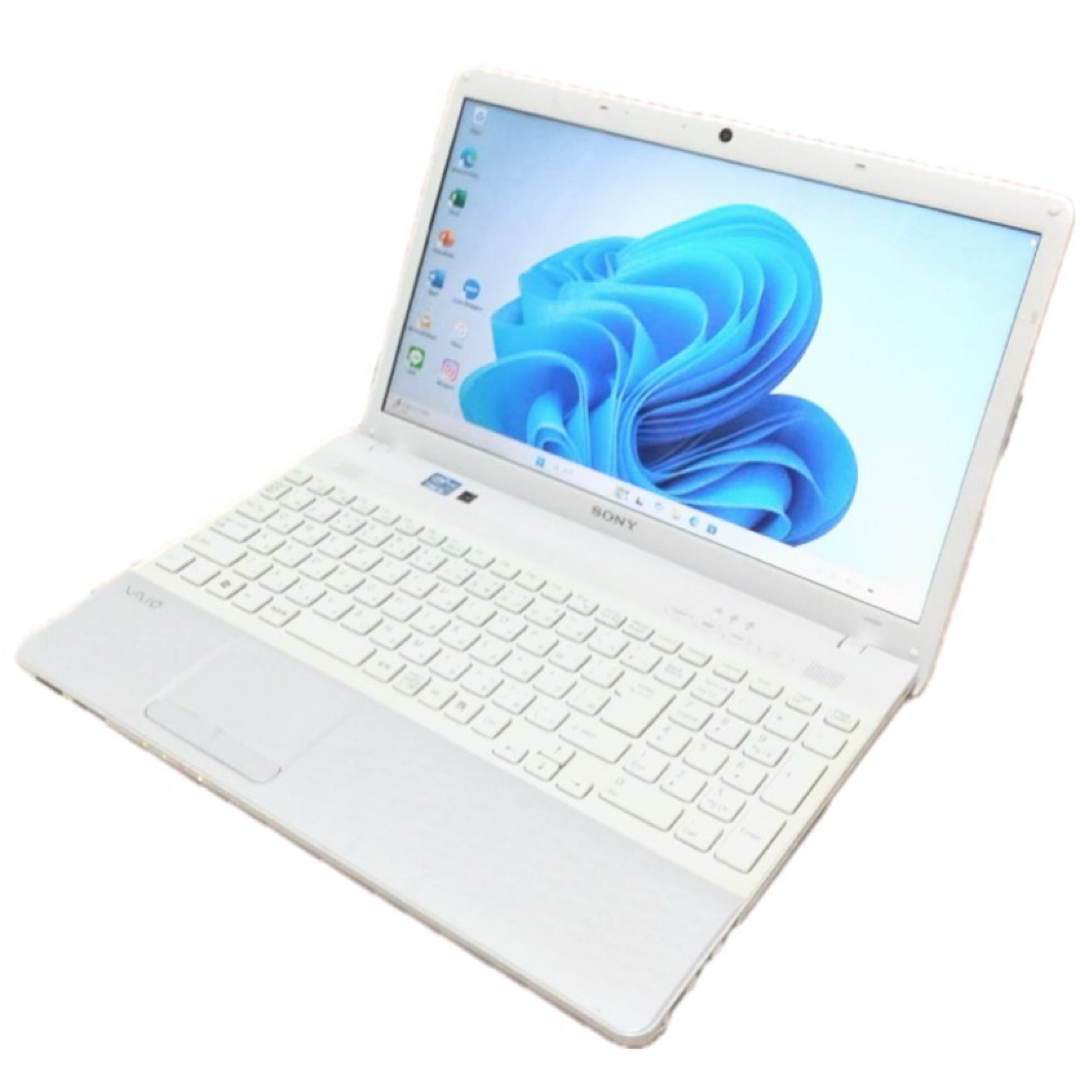 VAIO白ノートパソコン！windows11大容量i5すぐ使えるカメラオフィス付