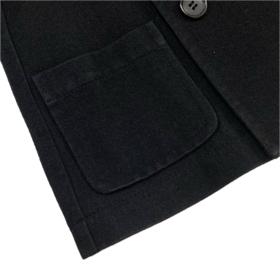 トリココムデギャルソン 16AW ウールコットン 丸襟 ダブルコート 黒S