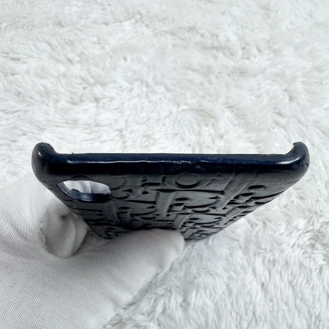 Christian Dior スマホケース レザー オブリーク エンボス加工