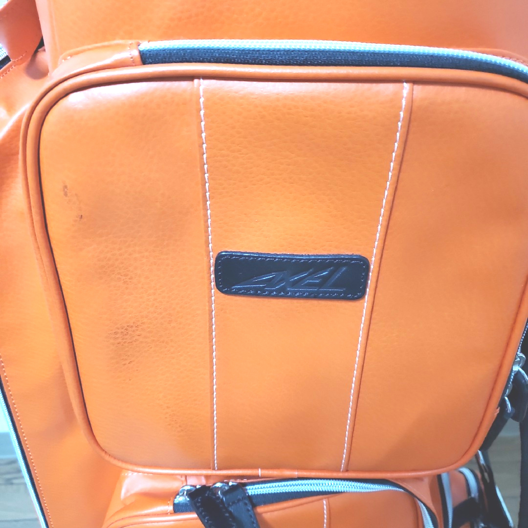 AXEL ゴルフ キャディバッグ オレンジ つるやゴルフ フード付き