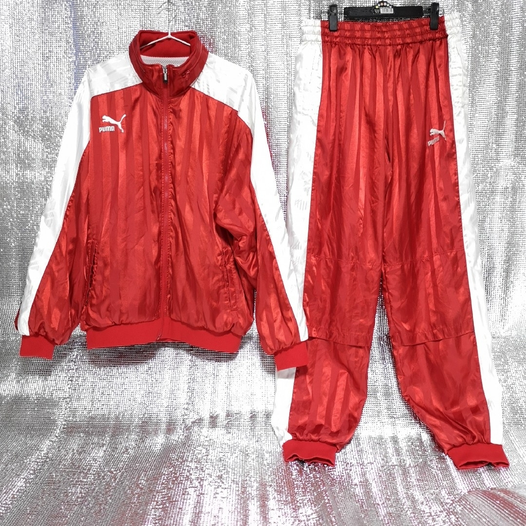 サッカー部 プーマ ウインドブレーカー シャドーストライプ レッド XO