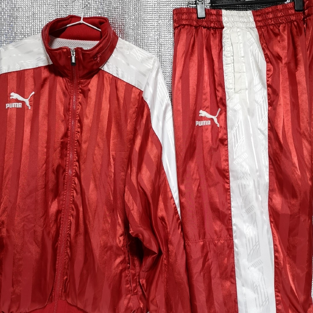 サッカー部 プーマ ウインドブレーカー シャドーストライプ レッド XO