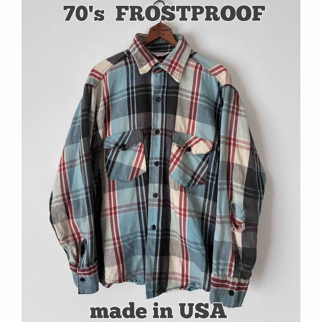 70's FROSTPROOF ネルシャツ ヘビーネルシャツ ボロ ダメージ