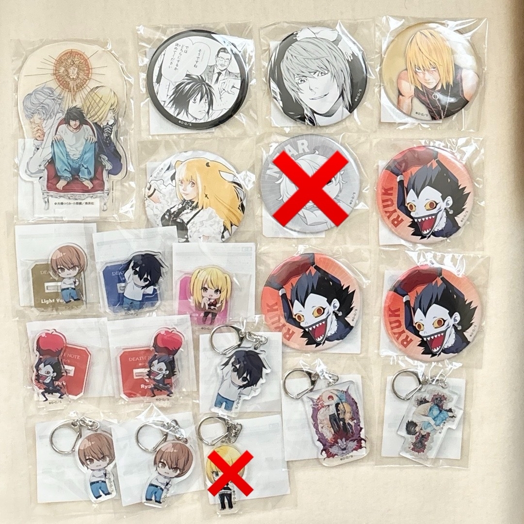 デスノート くじ引き堂 月 ミサ L メロ キーホルダー 缶バッジ アクスタ