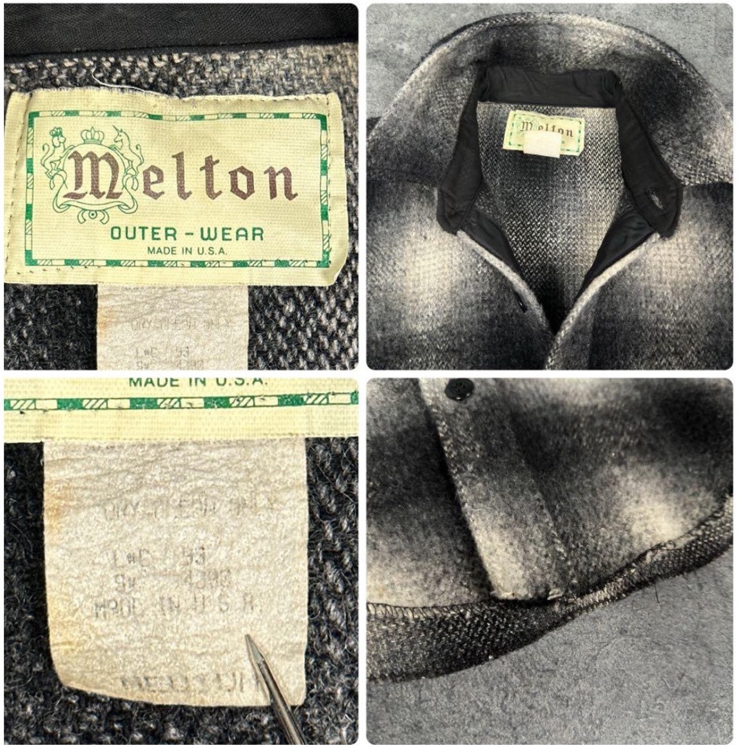 VINTAGE - melton 70s 80s ビンテージ オンブレ ウールシャツ メルトン