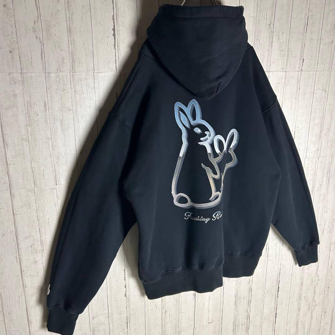 FR2 - 【極美品・希少XL】 FR2 ウサギ メタリック 両面ロゴ パーカー
