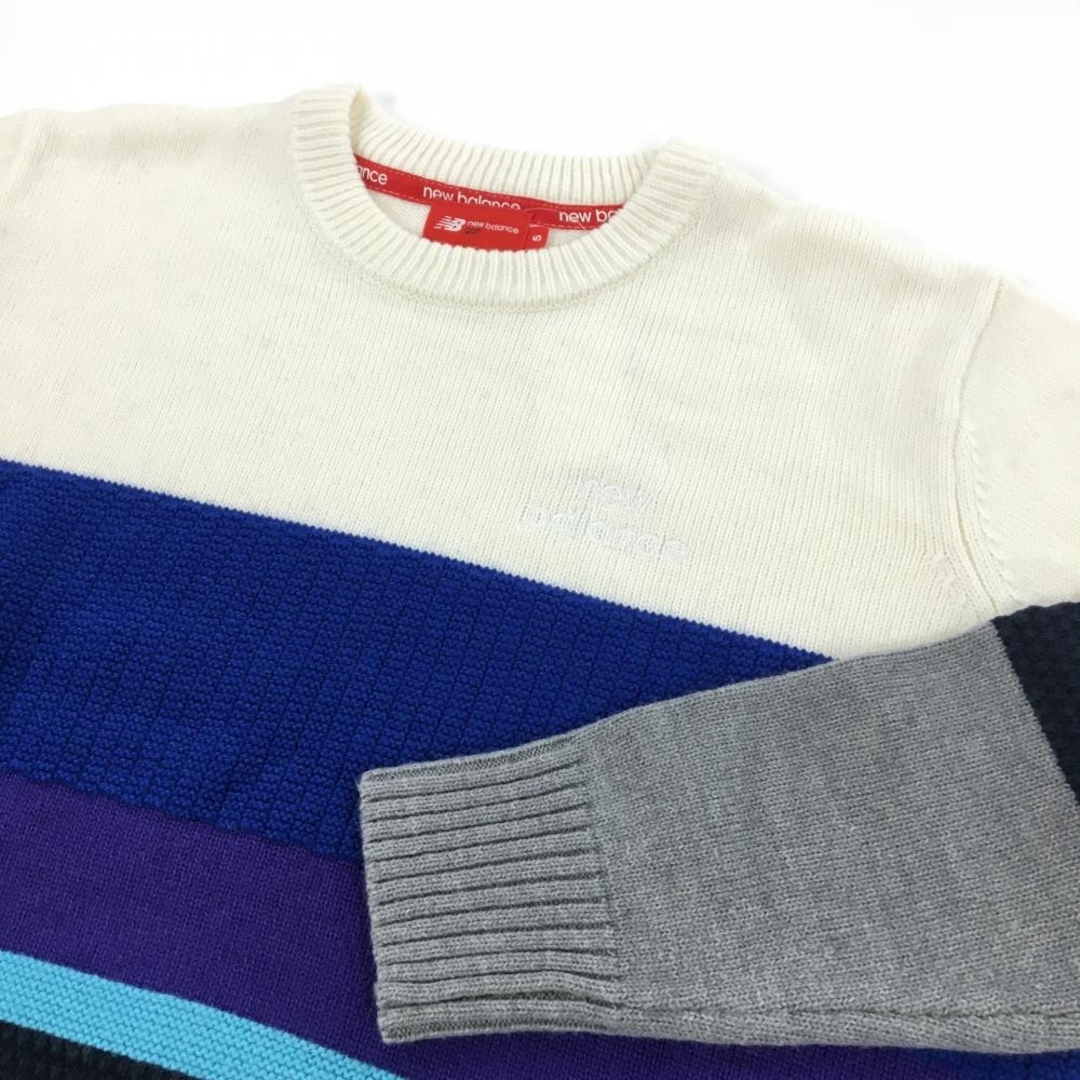 New Balance - 【美品】ニューバランスゴルフ セーター グレー×ブルー