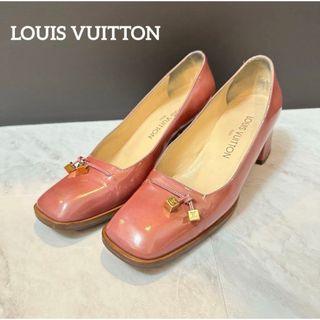 LOUIS VUITTON - Louis Vuitton ピンク スクエアトゥ パンプス