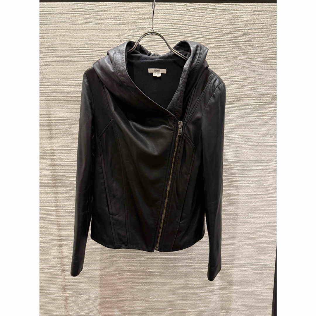 HELMUT LANG - HELMUT LANG drape leather hoodie jacketの通販 by n