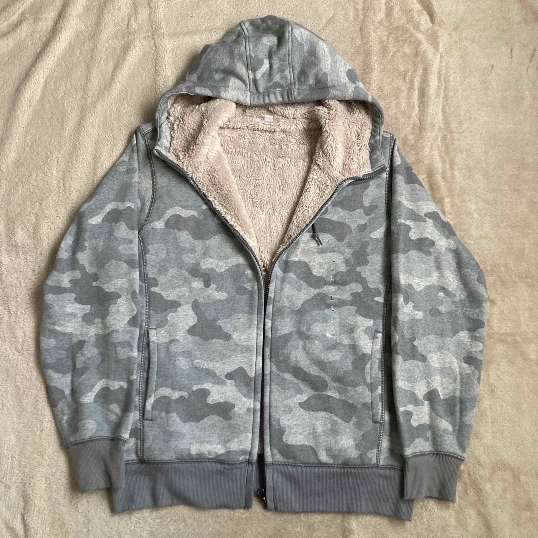 UNIQLO - 00s OLDUNIQLO ボア ジップパーカー 迷彩 カモフラ y2kの通販