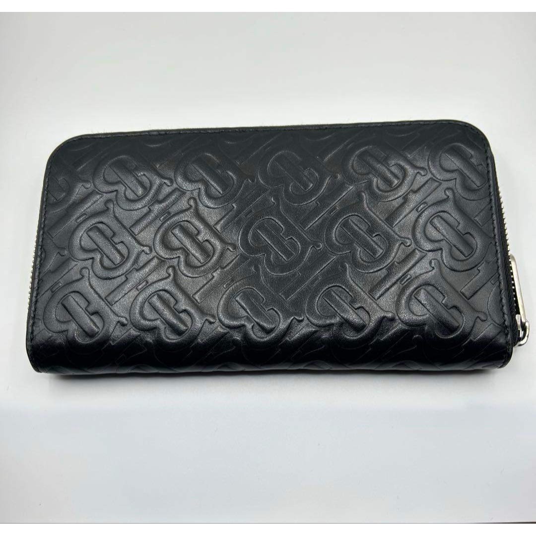現行✨BURBERRY モノグラムTB ラウンドファスナー 長財布 保存袋 黒