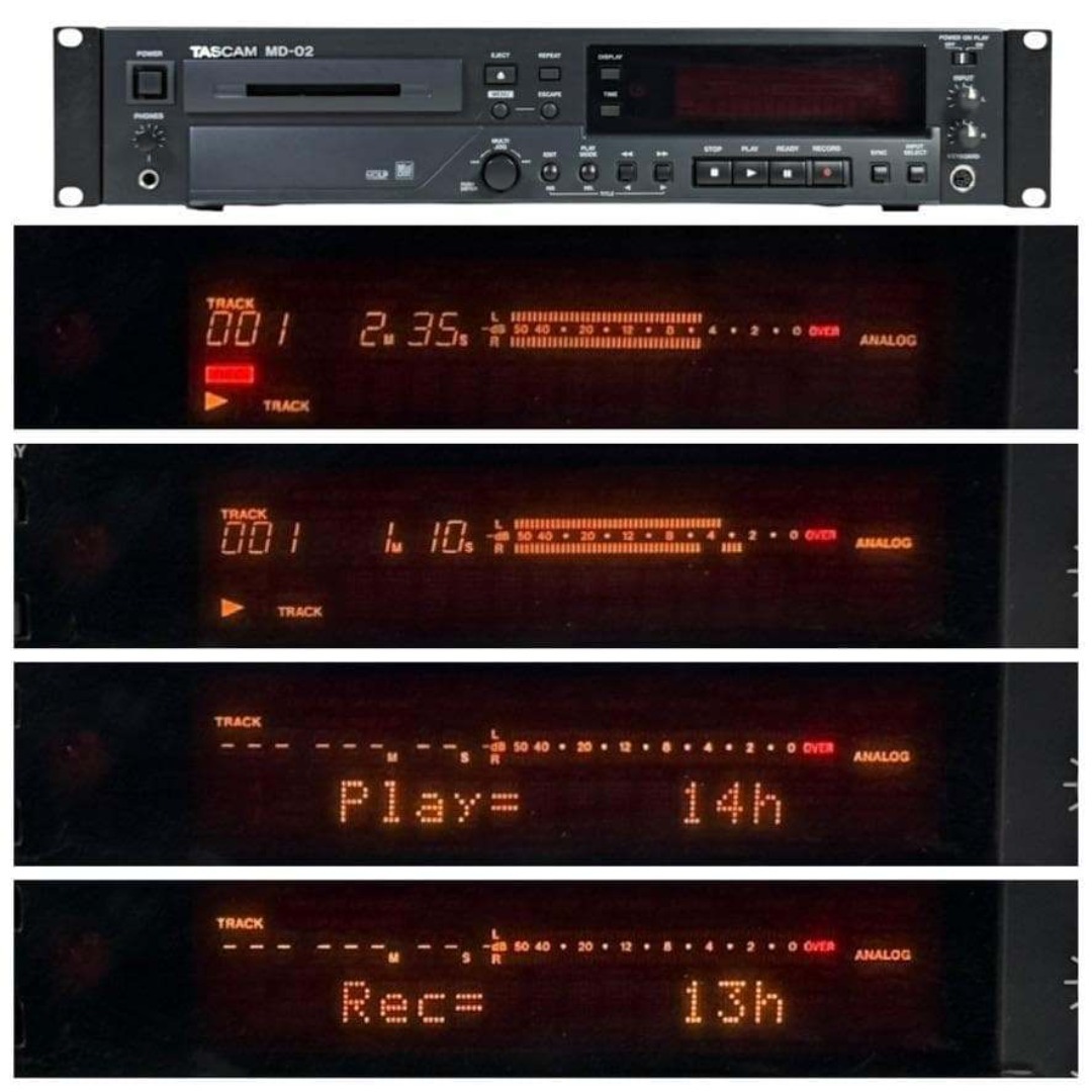MD録音履歴13時間・TASCAM MD-02 MDLP対応 MDデッキの通販 by みつ豆