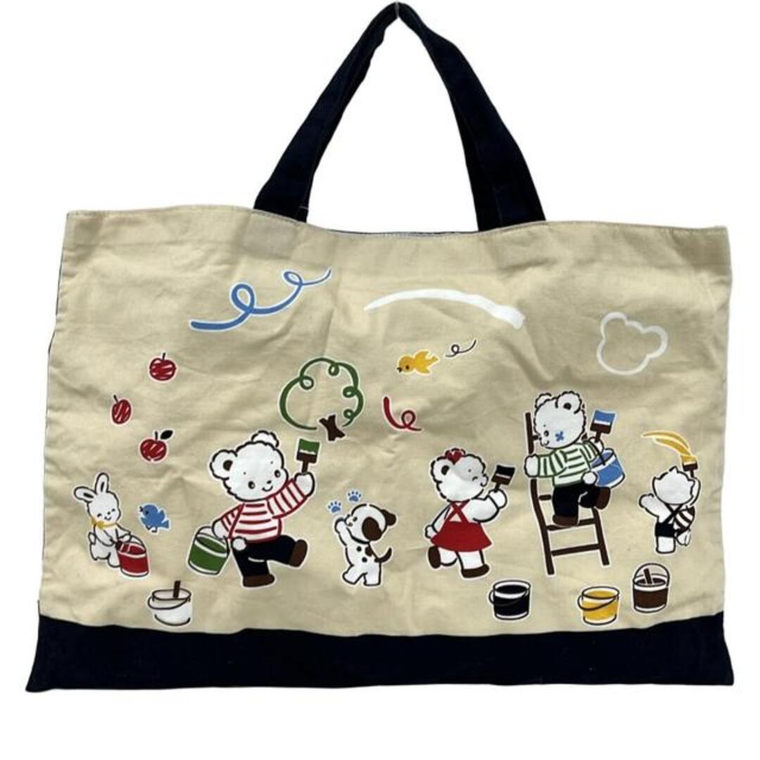 familiar - familiar(ファミリア) トートバッグ - アイボリー×ダーク