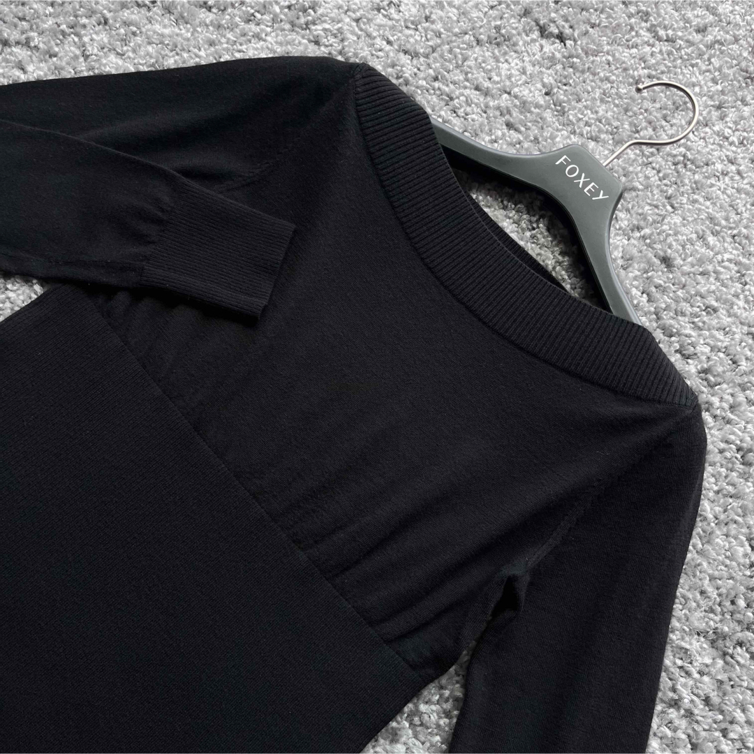 フォクシー 38 ブラック きやせリブニット FOXEY - フォクシー 38