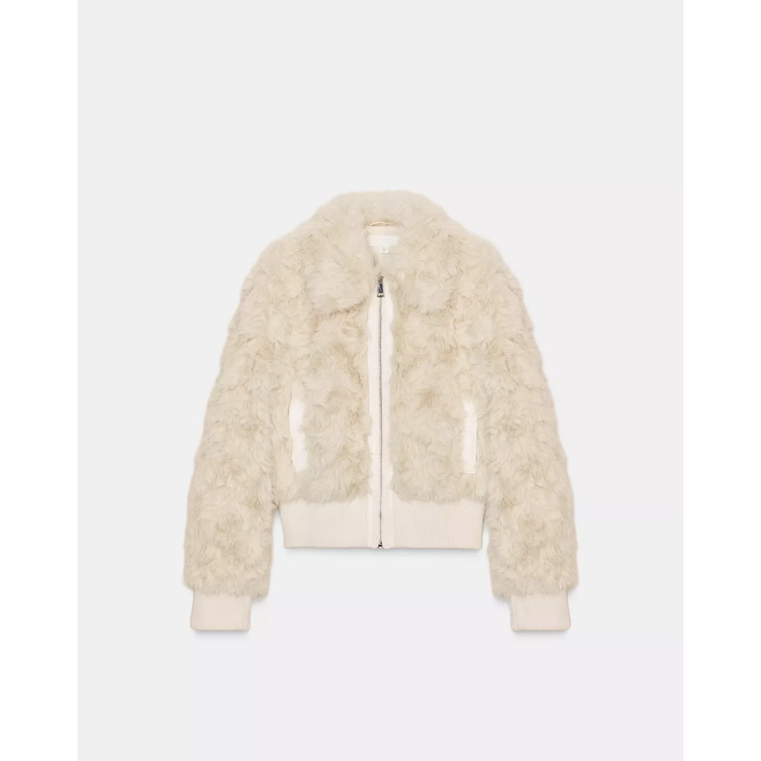 タグ付き新品☆ZARAのフェイクファーボンバージャケット☆エクリュ色