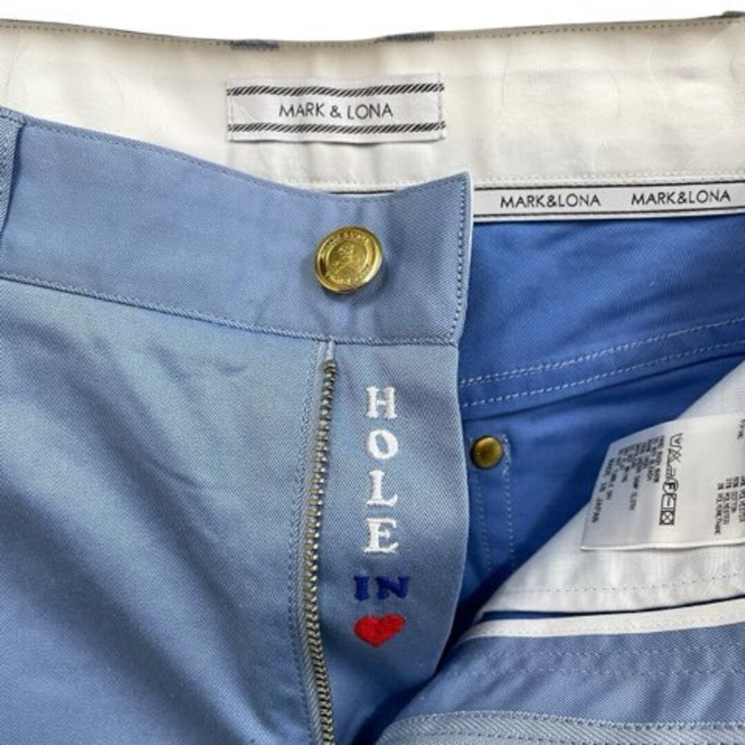 マークアンドロナ MARK&LONA スカート 水色 ヘリンボーン 40サイズ