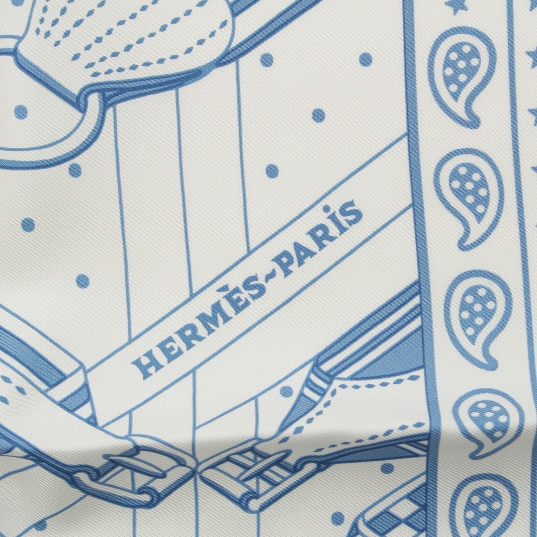 HERMES - エルメス カレ55 シルク SANGLES EN ZIGZAG ジグザグの
