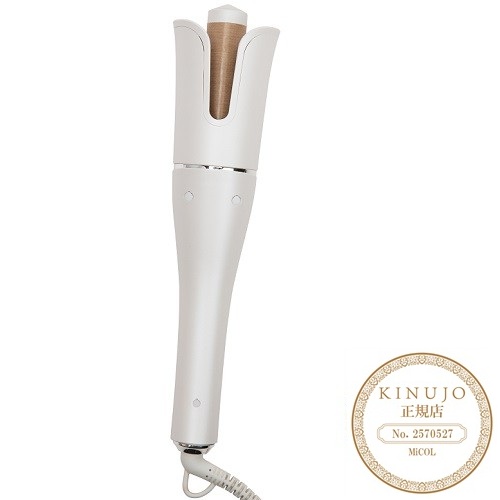 spin&curl SILK PLATE自動巻きカールアイロンホワイト KINUJOの通販