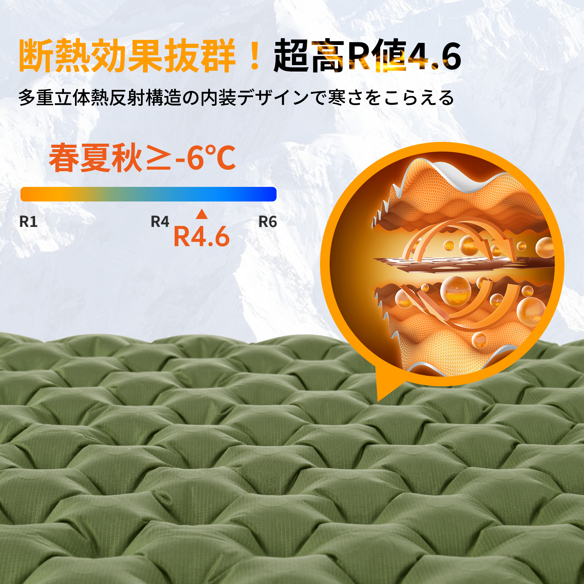 Naturehike R5.8 R4.6 エアマット 高R値 超軽量 連結可能 厚手8cm