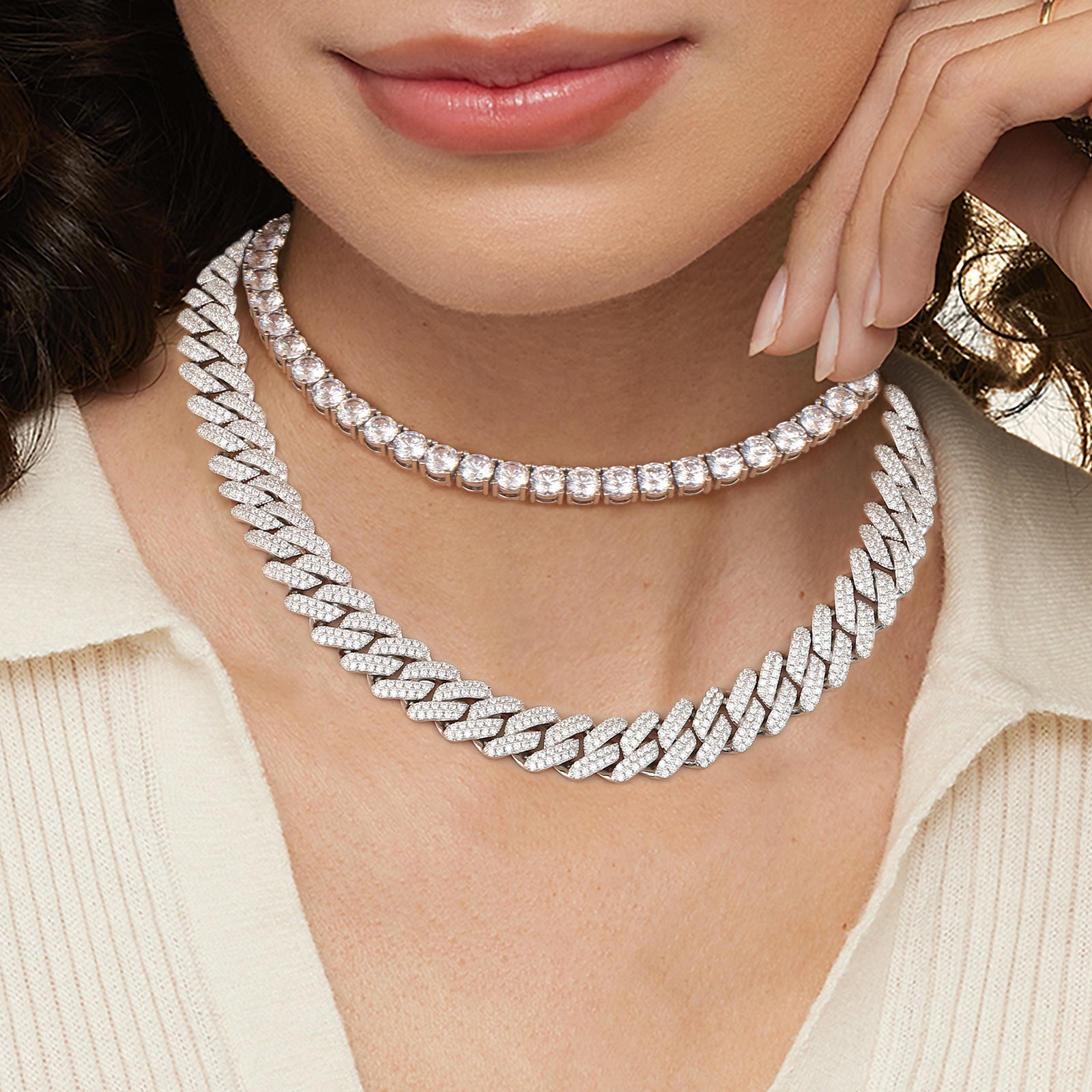 14mm モアサナイト 純銀 喜平 ネックレス メンズ BOX-CLASP KRKC