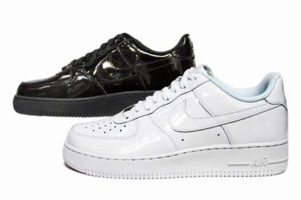 ナイキ エアフォース1 '07 パテントレザー ホワイト & ブラック