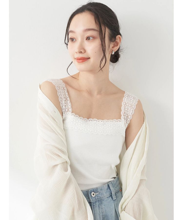 レーススクエアキャミソール/earth music&ecology（アース